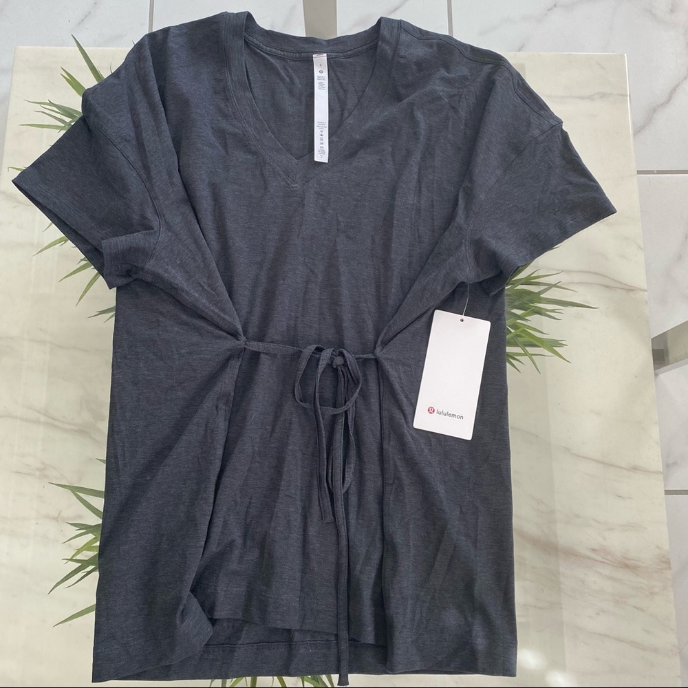 Lululemon Side Tie V-Neck Tee T-Shirt HBLK
